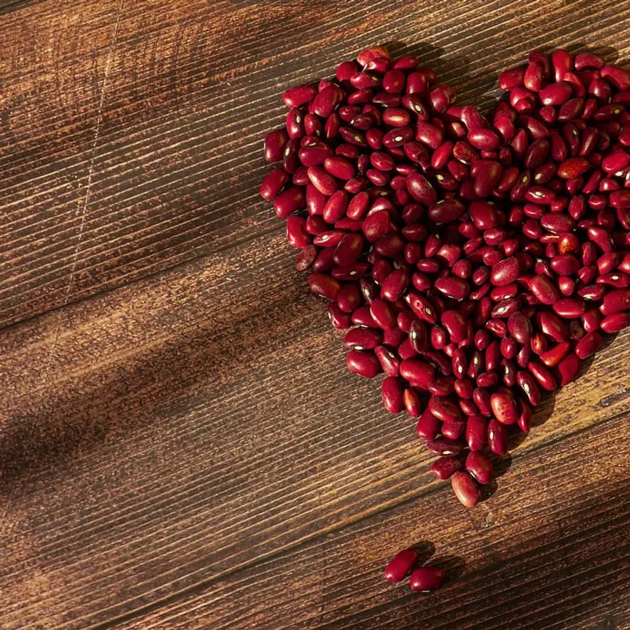 Heart, beans and wood